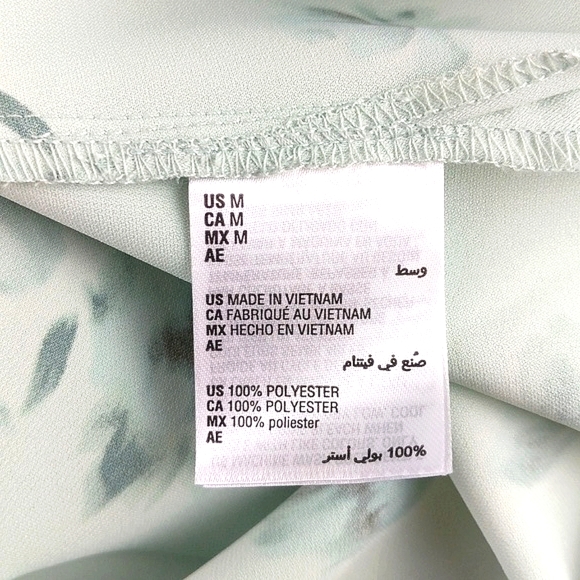 NWT Alfani Seafoam Green Floral Button Down Blouse (Size: Medium) - Picture 13 of 15